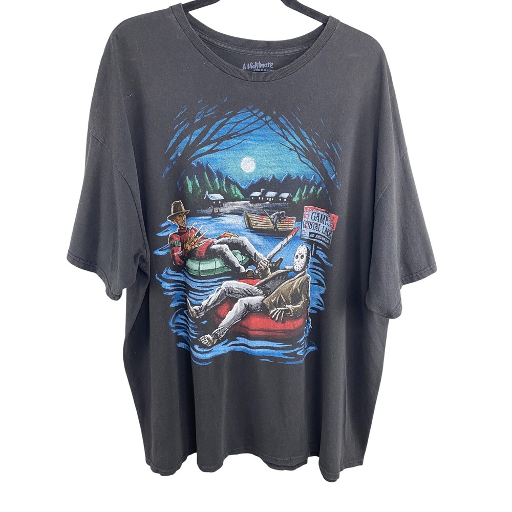 A Nightmare on Elm Street Mens T-Shirt 3XL Freddy Jason Camp Crystal Lake Horror